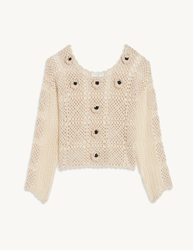 Crochet Knit Sweater - null - Sandro-paris.com