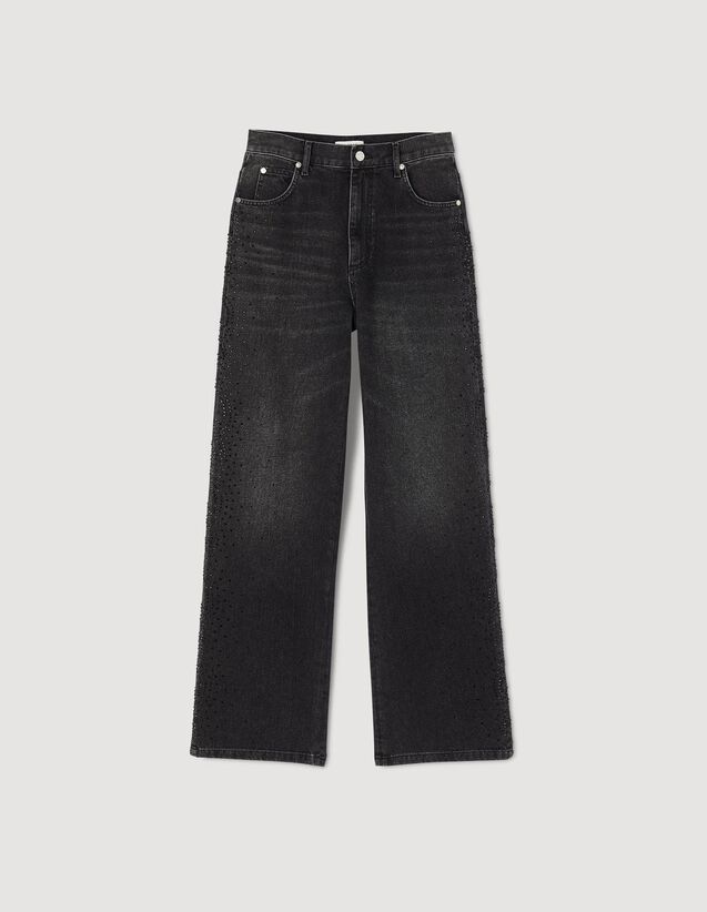 Straight-Leg Faded Jeans - Jeans - Sandro-paris.com