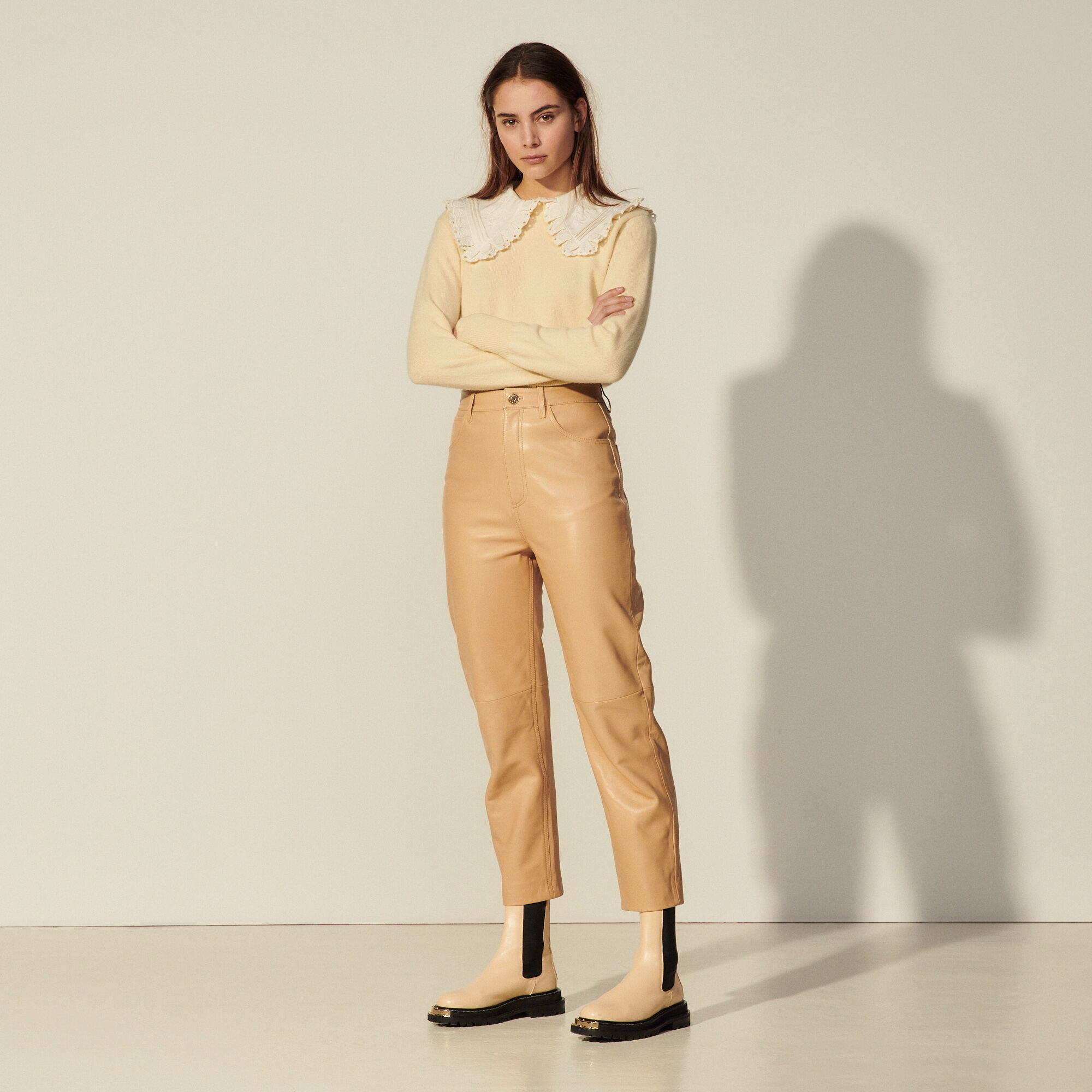 Leather 2025 mom trousers