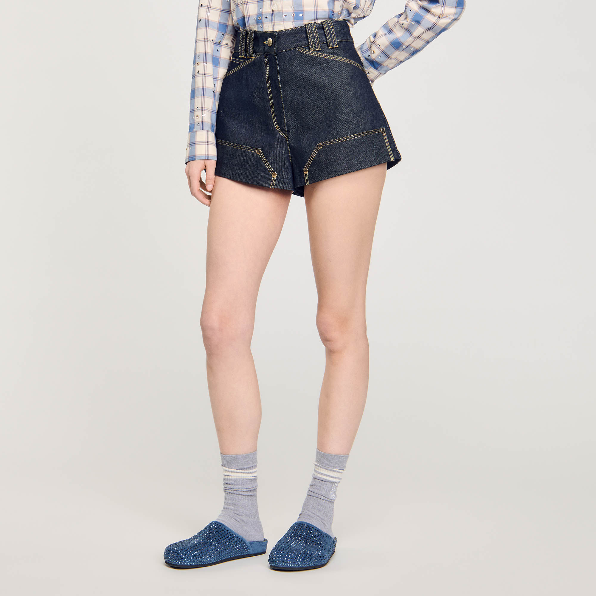 Raw denim shorts on sale