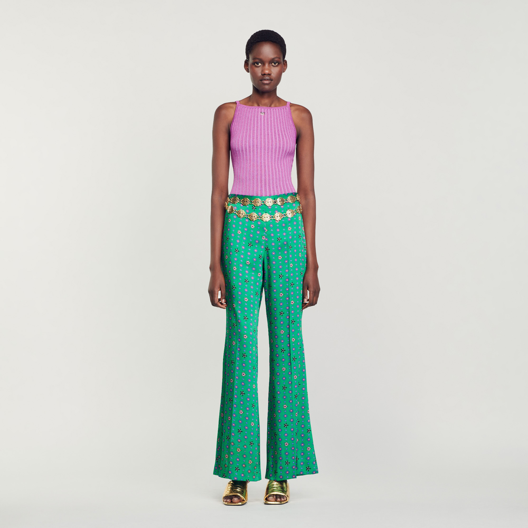 Boohoo Stripe Wide Leg Floaty Pants in Green  Lyst UK