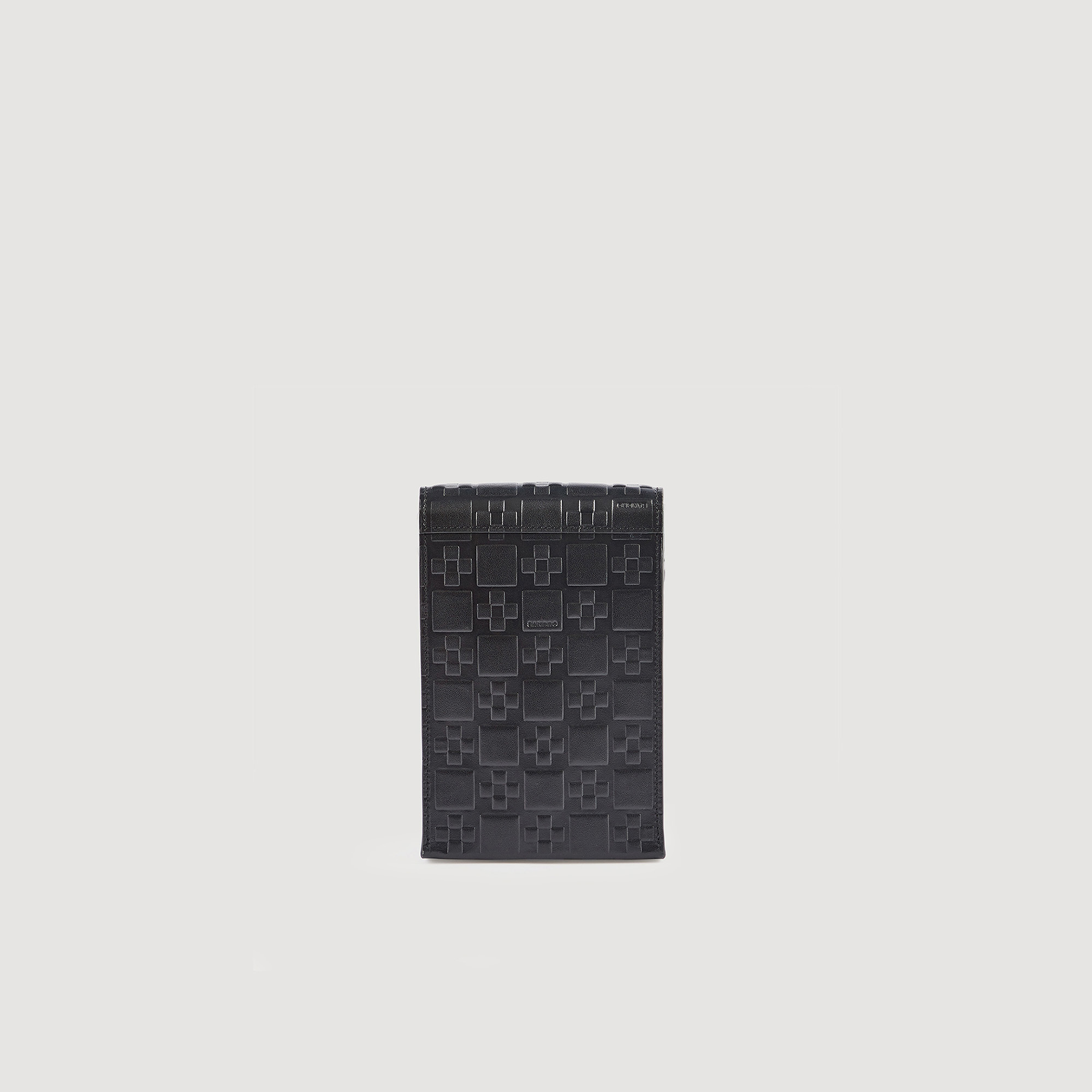 Sandro | S Monogram-Embossed Small Leather Bag | Black