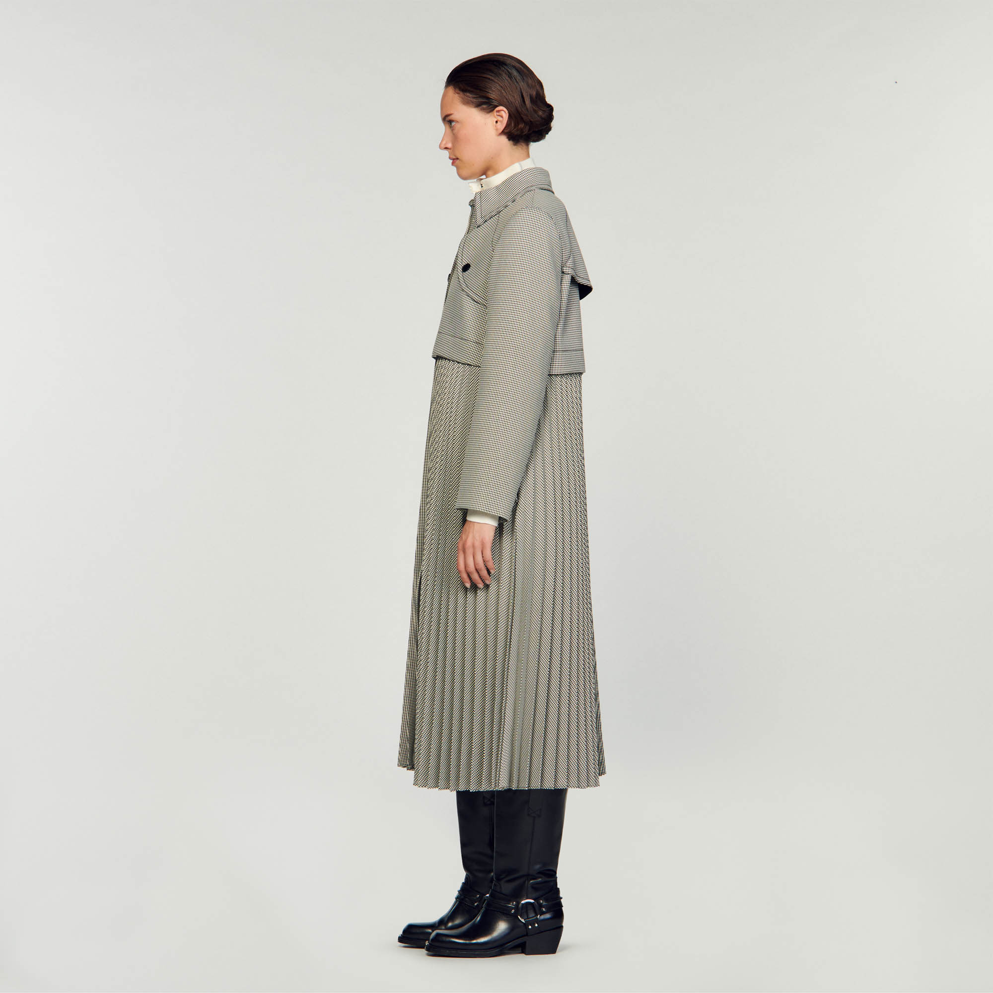 Houndstooth Trench Coat Coats Sandro paris