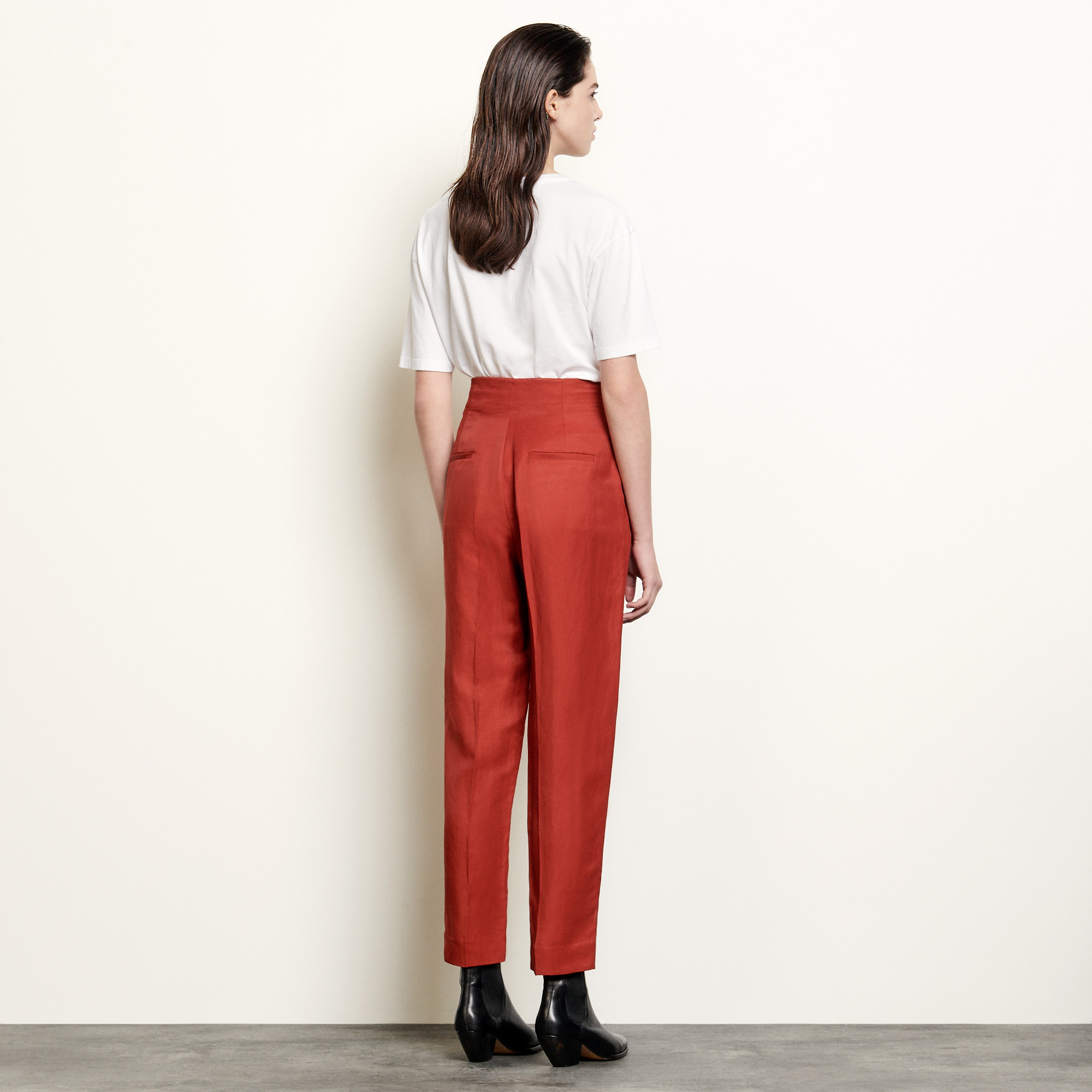 high waisted tailored trousers