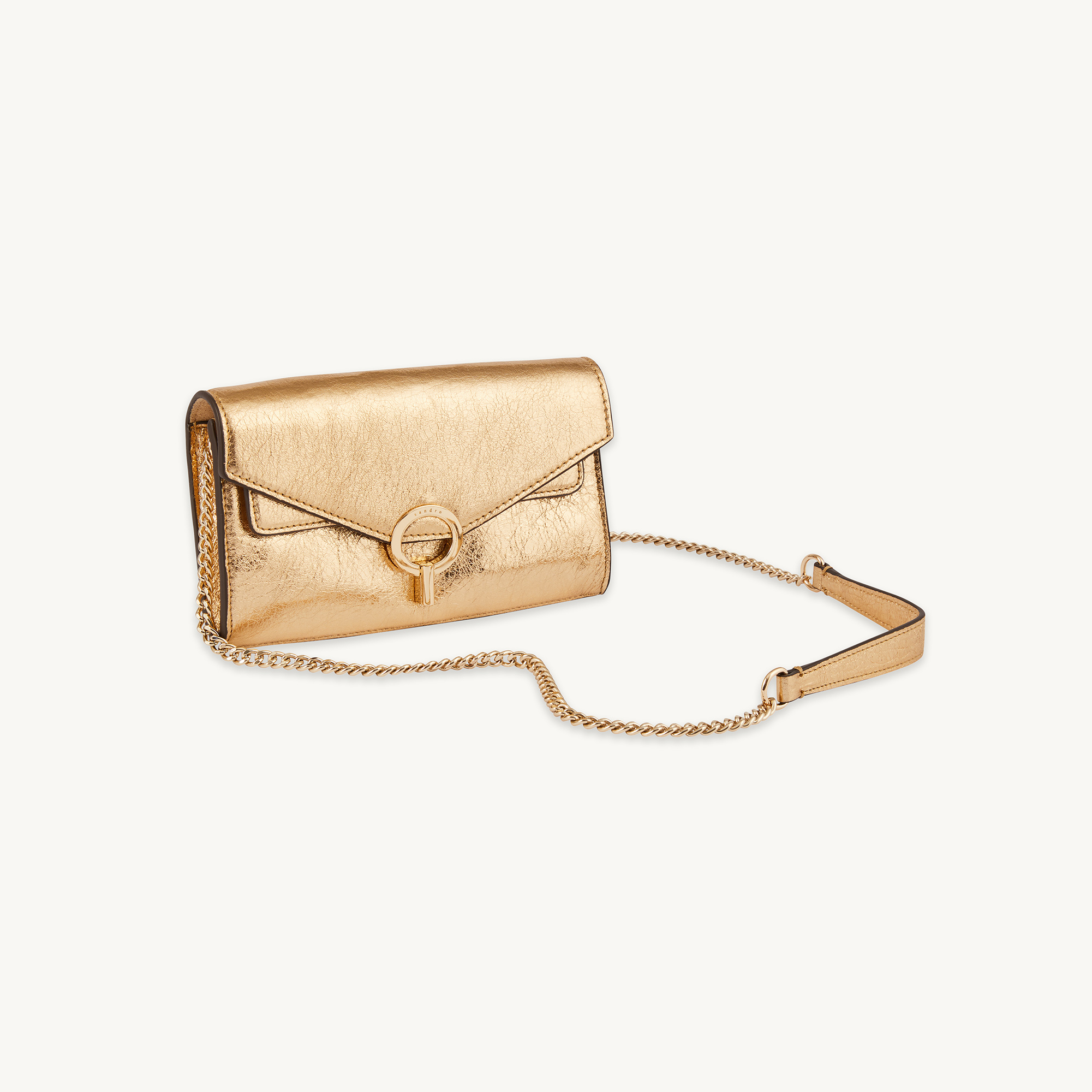 Gold leather clearance bag