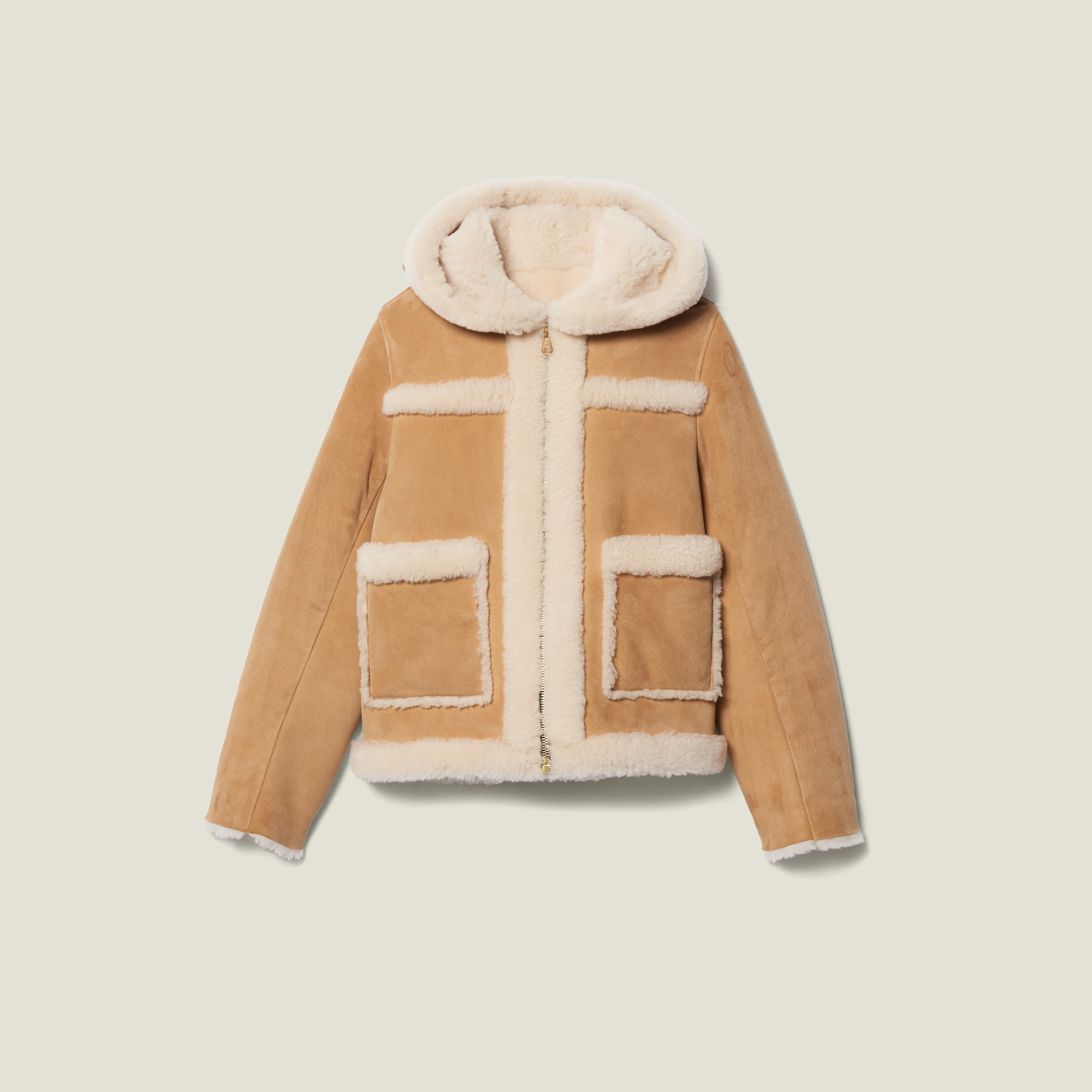 jacket with different colored hood